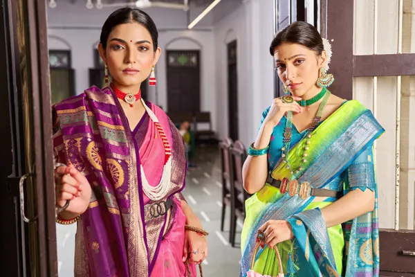 Parrot_Green_Raw_Silk_For_Women_&_Girls
