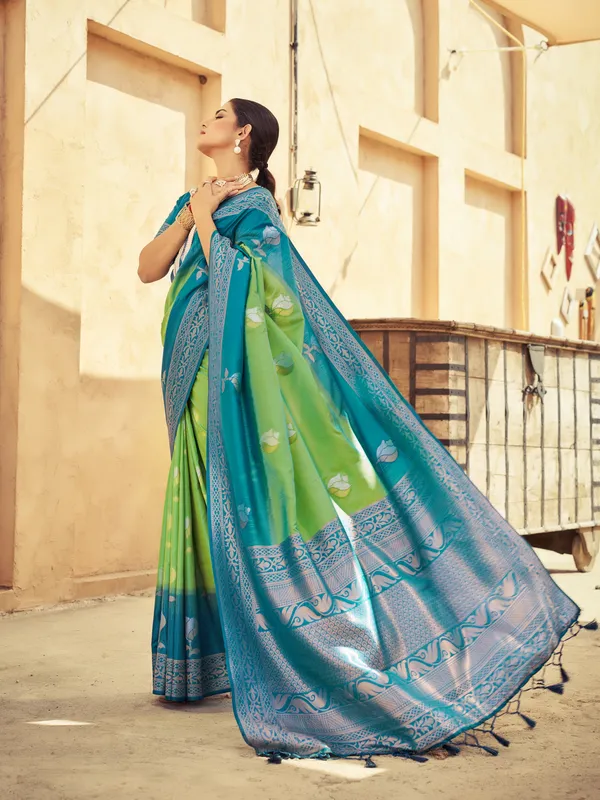 Green_Soft_Silk_For_Women_&_Girls
