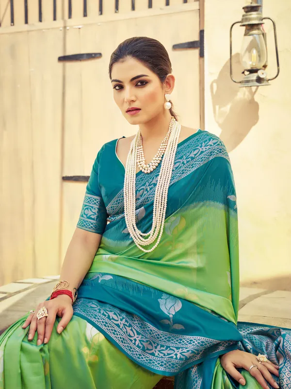 Green_Soft_Silk_For_Women_&_Girls