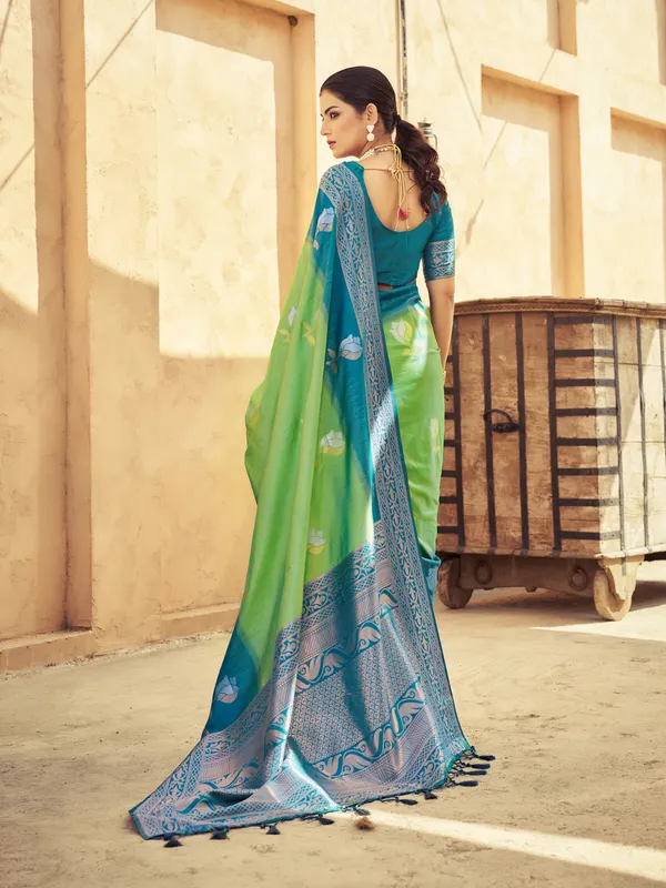 Green_Soft_Silk_For_Women_&_Girls