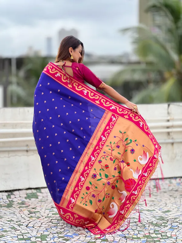 Violet_Paithani_Saree_With_Gold_Zari_Meenakari_Motifs_Saree_With_Blouse_Piece_For_Women_&_Girl