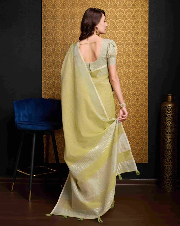 Lemon_Linen_Saree_For_Women_&_Girls