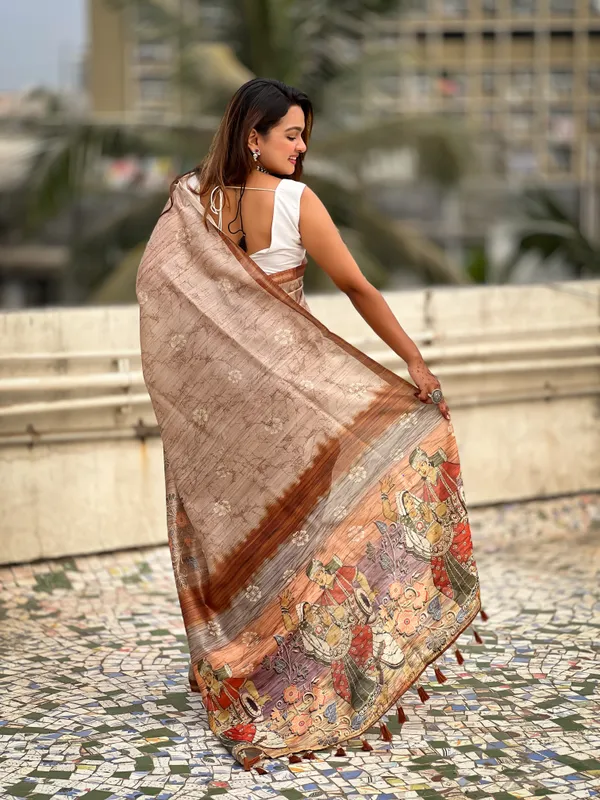 Light_Brown_Premium_Katki_Silk_With_Blouse_Piece_For_Women_&_Girls
