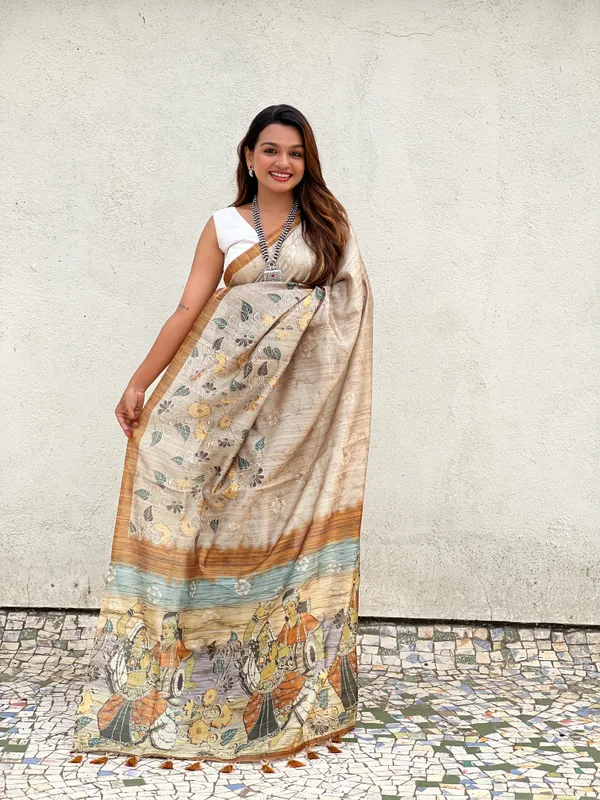 Light_Gold_Premium_Katki_Silk_With_Blouse_Piece_For_Women_&_Girls