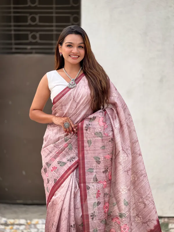 Pink_Premium_Katki_Silk_With_Blouse_Piece_For_Women_&_Girls