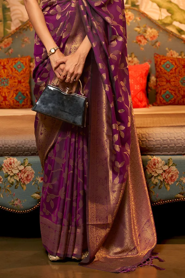 Lollipop_Purple_Premium_Kanjivaram_Saree_With_Blouse_Piece_For_Women_&_Girls
