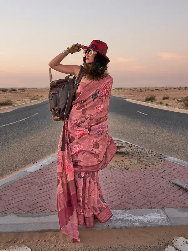 Multicolor_Premium_Linen_Saree_With_Blouse_Piece_For_Women_&_Girls