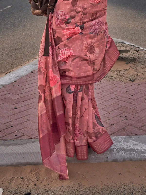 Multicolor_Premium_Linen_Saree_With_Blouse_Piece_For_Women_&_Girls