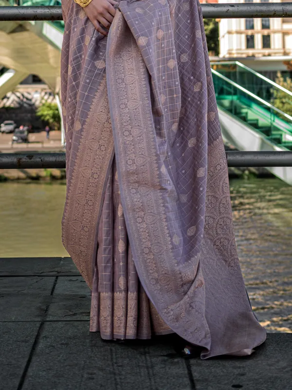 Purple_Premium_Katan_Silk_With_Blouse_Piece_For_Women_&_Girls