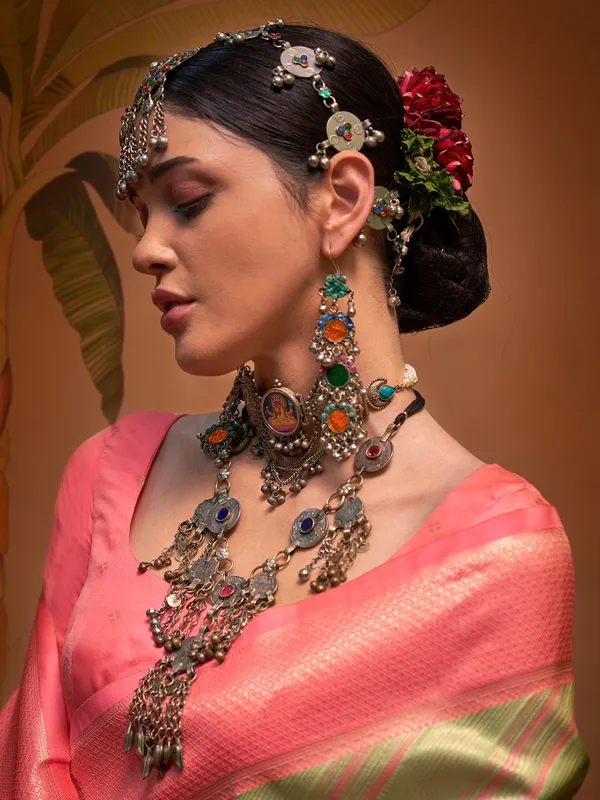 Multicolor_Premium_Silk_With_Blouse_Piece_For_Women_&_Girls