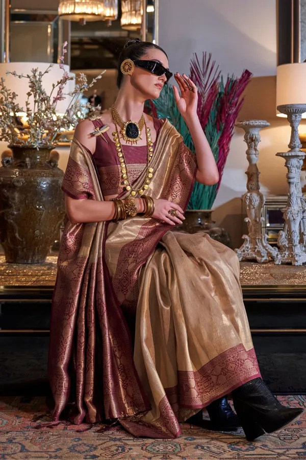 Golden_Premium_Zari_Tissue_Saree_With_Blouse_Piece_For_Women_&_Girls