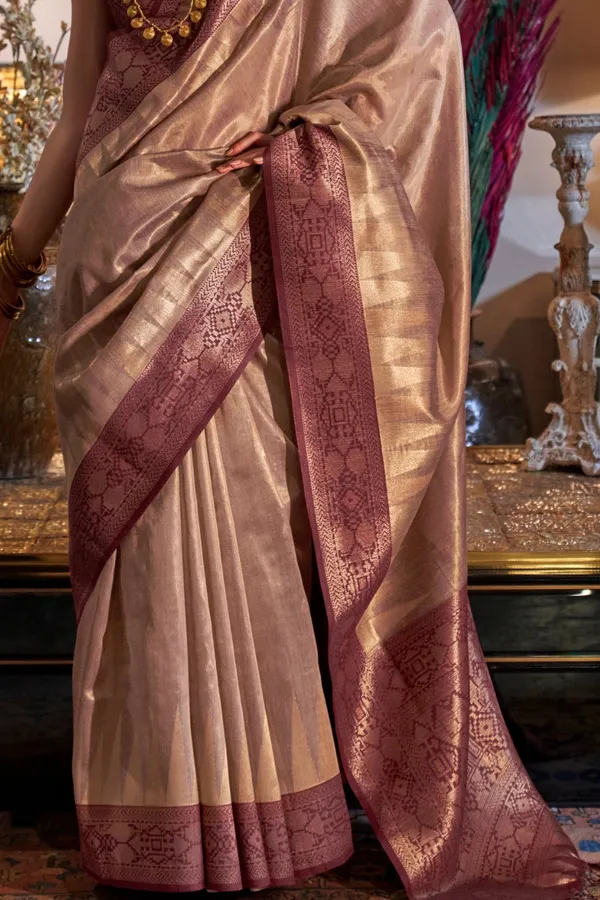 Golden_Premium_Zari_Tissue_Saree_With_Blouse_Piece_For_Women_&_Girls