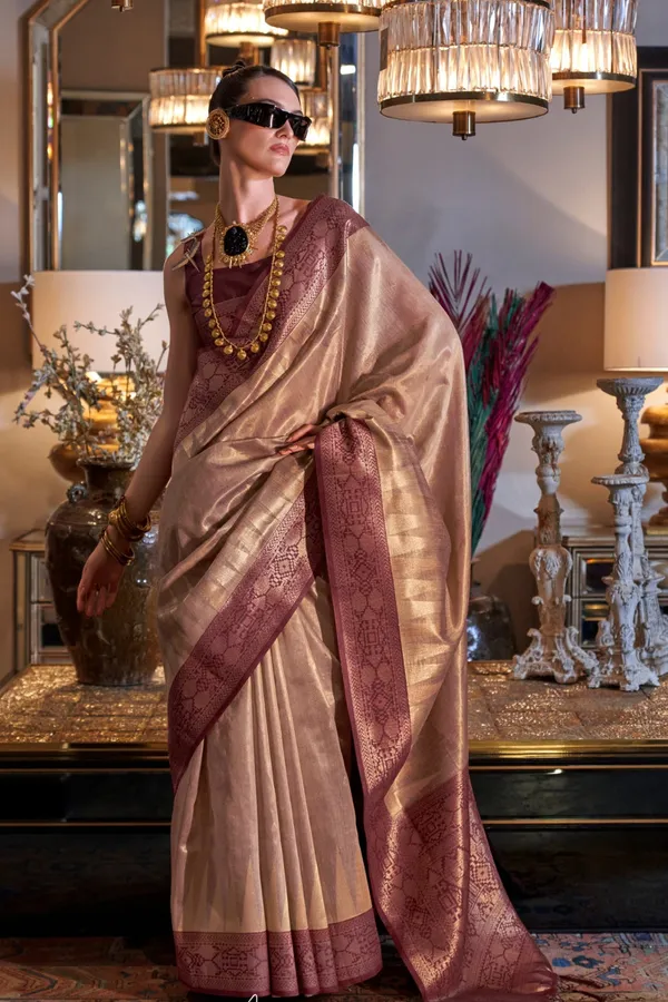 Golden_Premium_Zari_Tissue_Saree_With_Blouse_Piece_For_Women_&_Girls