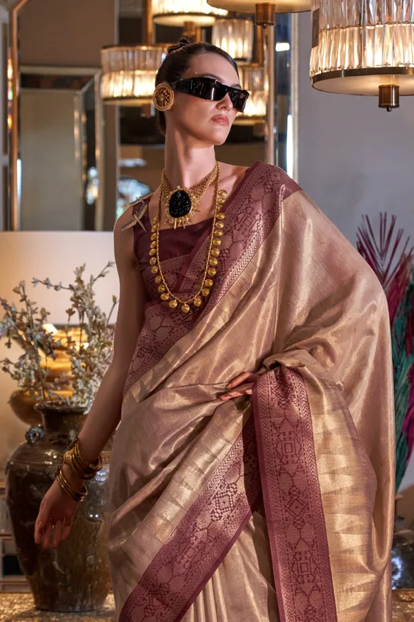 Golden_Premium_Zari_Tissue_Saree_With_Blouse_Piece_For_Women_&_Girls