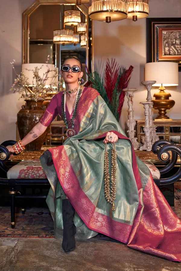 Light_Green_Premium_Zari_Tissue_Saree_With_Blouse_Piece_For_Women_&_Girls