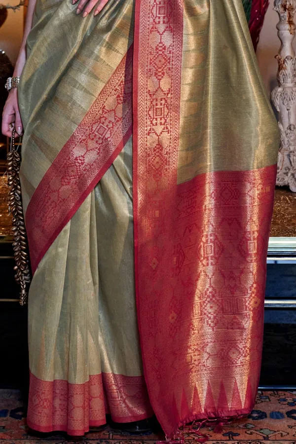 Green_Premium_Zari_Tissue_Saree_With_Blouse_Piece_For_Women_&_Girls