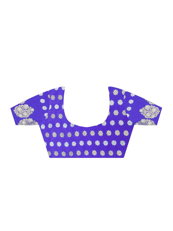 Blue_Premium_Satin_Silk_With_Blouse_Piece_For_Women_&_Girls