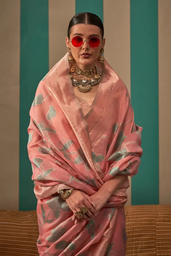 Plum_Pink_Premium_Linen_Saree_With_Blouse_Piece_For_Women_&_Girls