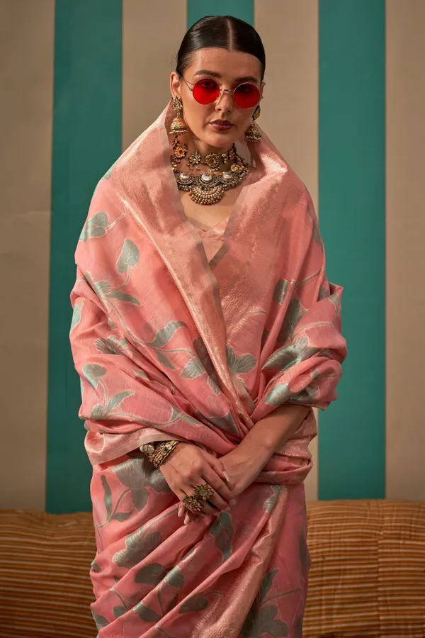 Plum_Pink_Premium_Linen_Saree_With_Blouse_Piece_For_Women_&_Girls