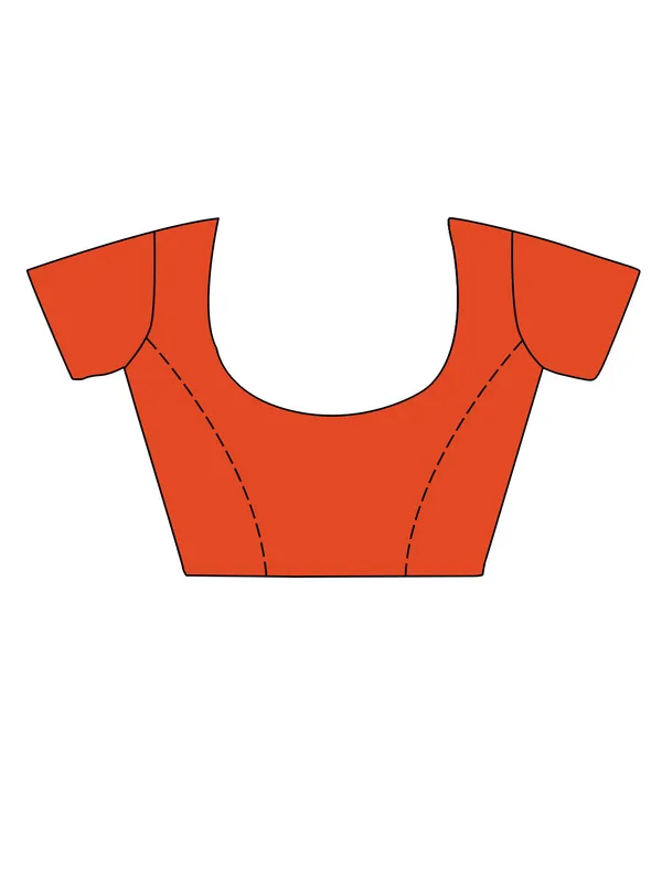 Dark_Orange_Premium_Silk_With_Blouse_Piece_For_Women_&_Girls