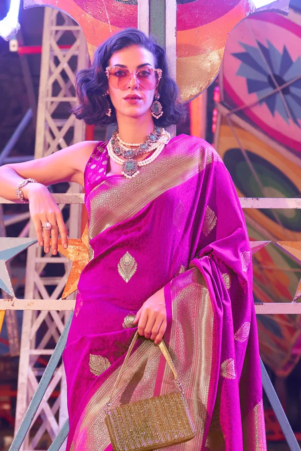 Purple_Premium_Banarasi_Art_Silk_With_Blouse_Piece_For_Women_&_Girls