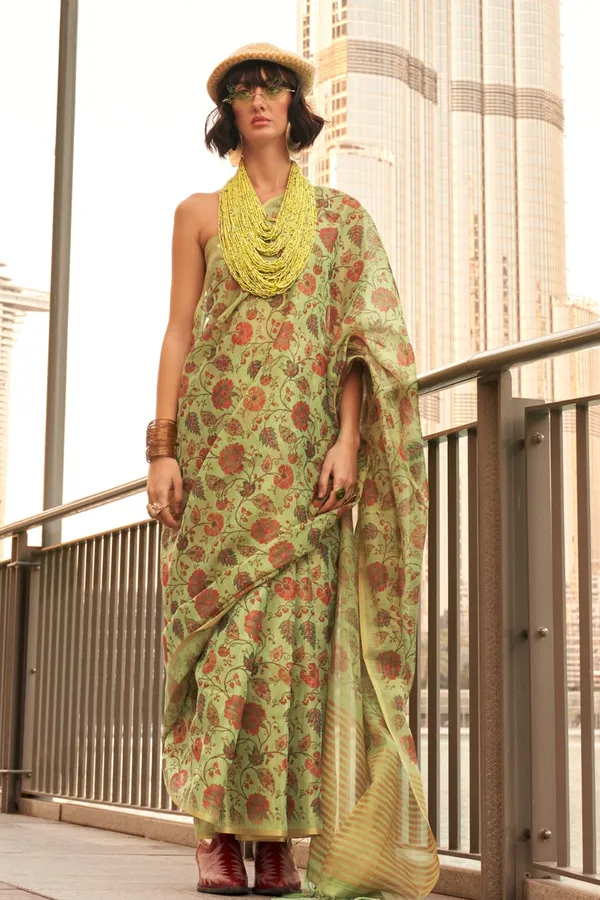 Light_Green_Premium_Tissue_Saree_With_Blouse_Piece_For_Women_&_Girls
