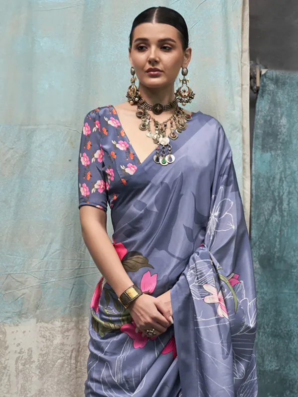 Multicolor_Premium_Silk_With_Blouse_Piece_For_Women_&_Girls