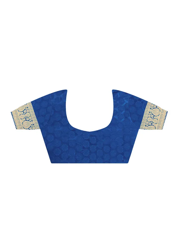 Navy_Blue_Premium_Satin_Silk_With_Blouse_Piece_For_Women_&_Girls