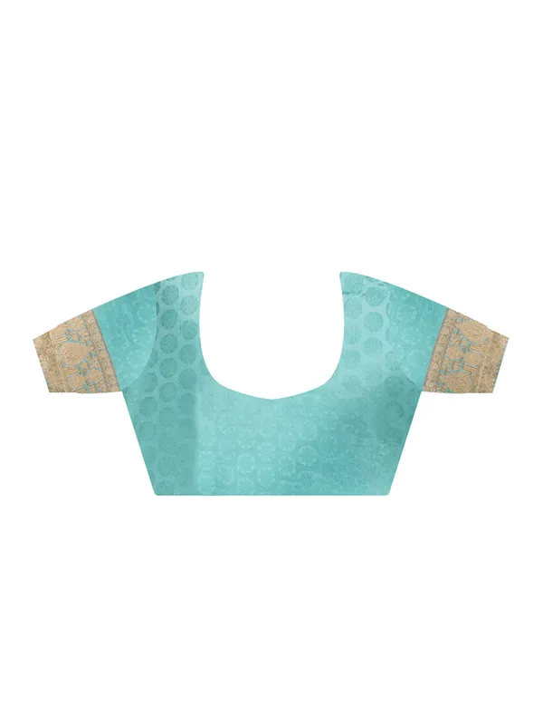 Green_Premium_Satin_Silk_With_Blouse_Piece_For_Women_&_Girls
