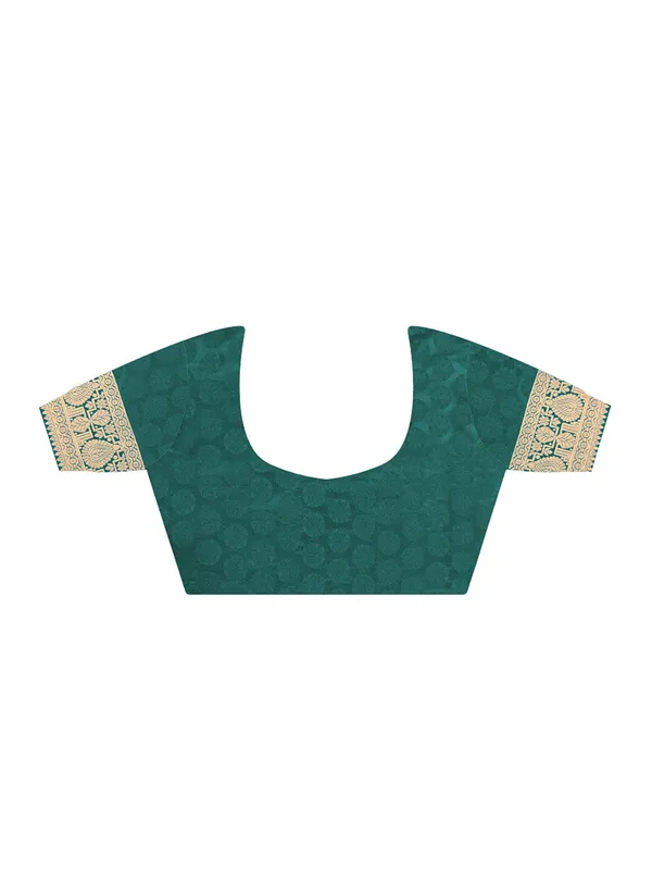 Green_Premium_Satin_Silk_With_Blouse_Piece_For_Women_&_Girls