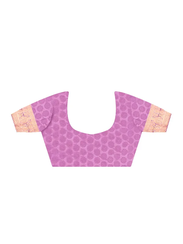Lavender_Premium_Satin_Silk_With_Blouse_Piece_For_Women_&_Girls