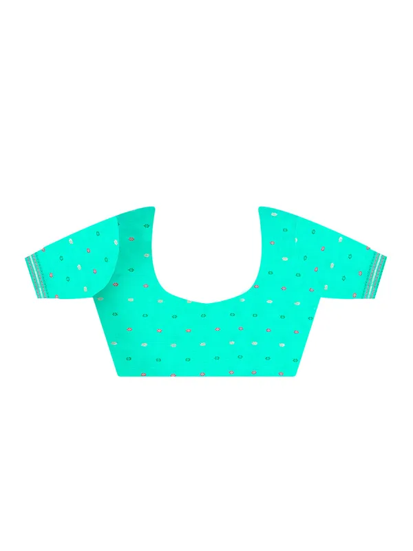 Bottle_Green_Premium_Silk_With_Blouse_Piece_For_Women_&_Girls