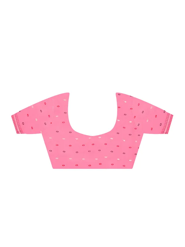 Pink_Premium_Silk_With_Blouse_Piece_For_Women_&_Girls
