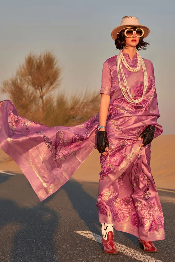 Dark_Pink_Premium_Tussar_Silk_Digital_Print_Saree_Saree_With_Blouse_Piece_For_Women_&_Girls