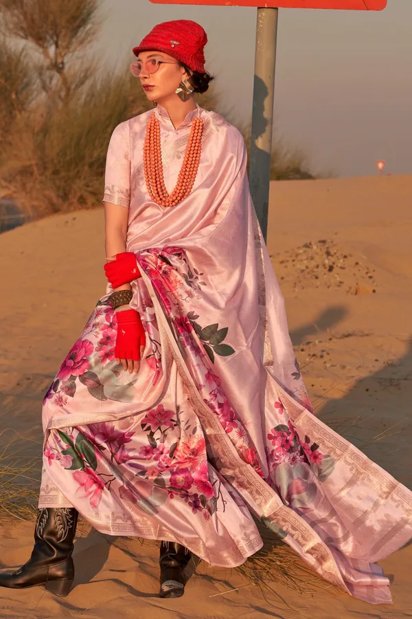 Lace_Pink_Premium_Tussar_Silk_Digital_Print_Saree_Saree_With_Blouse_Piece_For_Women_&_Girls