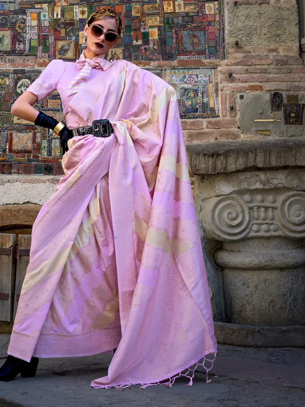 Lavender_Premium_Katan_Silk_With_Blouse_Piece_For_Women_&_Girls