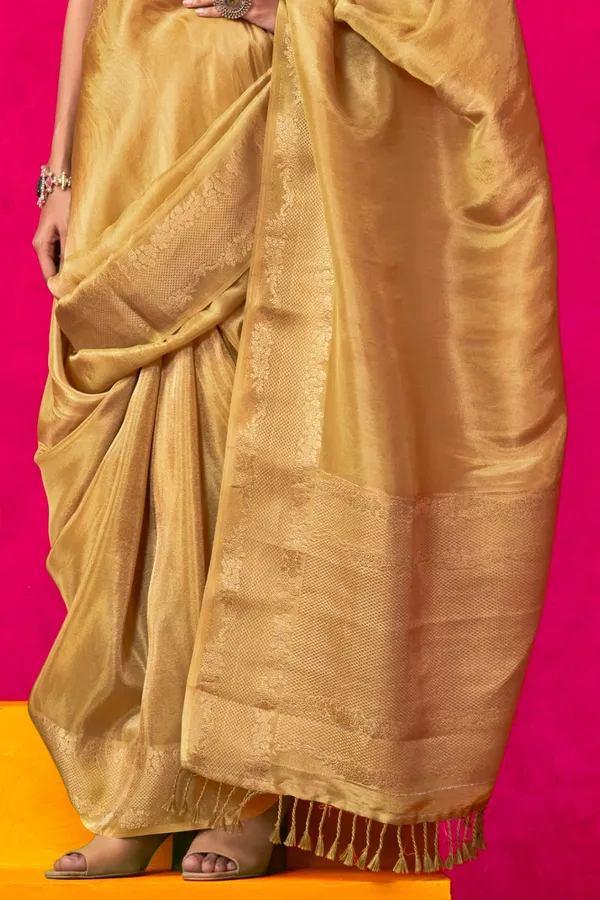 Golden_Premium_Tissue_Saree_With_Blouse_Piece_For_Women_&_Girls