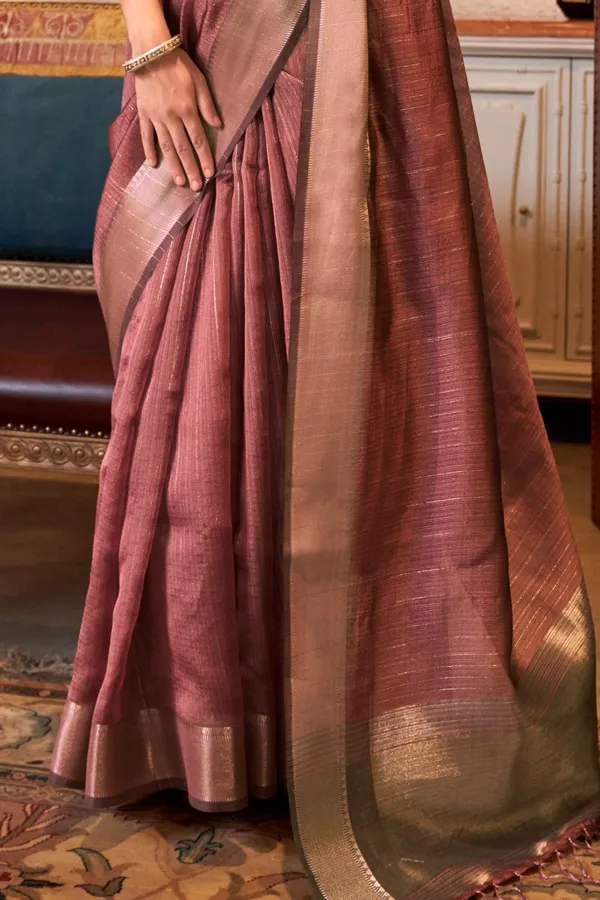 Light_Orange_Premium_Moss_Chiffon_Saree_With_Blouse_Piece_For_Women_&_Girls