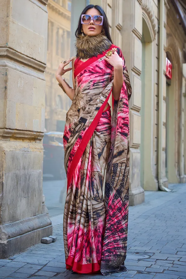 Multicolor_Premium_Satin_Silk_With_Blouse_Piece_For_Women_&_Girls