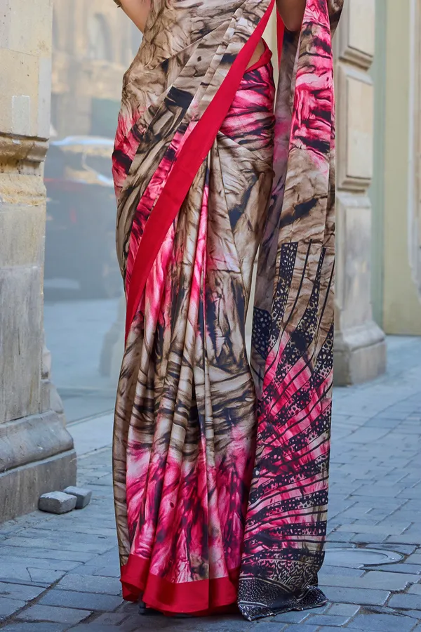 Multicolor_Premium_Satin_Silk_With_Blouse_Piece_For_Women_&_Girls
