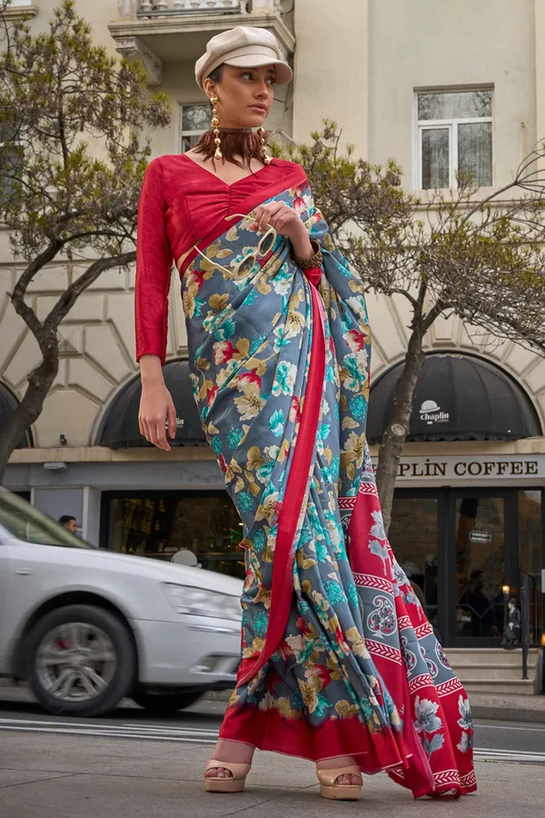 Multicolor_Premium_Satin_Silk_With_Blouse_Piece_For_Women_&_Girls