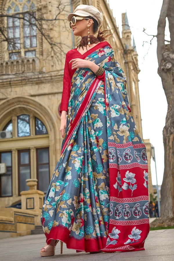 Multicolor_Premium_Satin_Silk_With_Blouse_Piece_For_Women_&_Girls