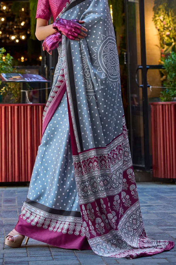 Multicolor_Premium_Satin_Silk_With_Blouse_Piece_For_Women_&_Girls