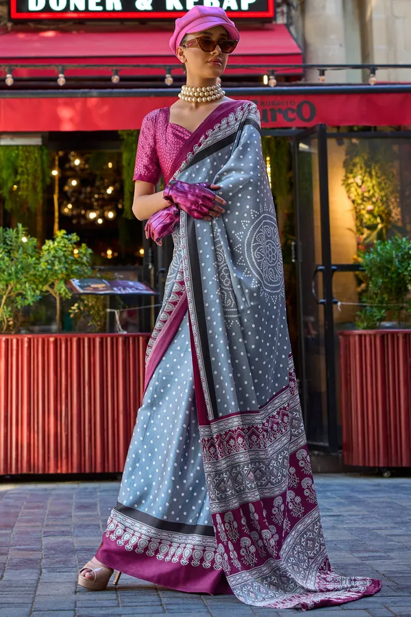 Multicolor_Premium_Satin_Silk_With_Blouse_Piece_For_Women_&_Girls