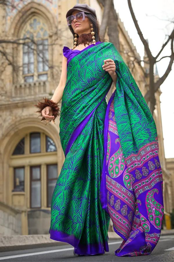 Multicolor_Premium_Satin_Silk_With_Blouse_Piece_For_Women_&_Girls