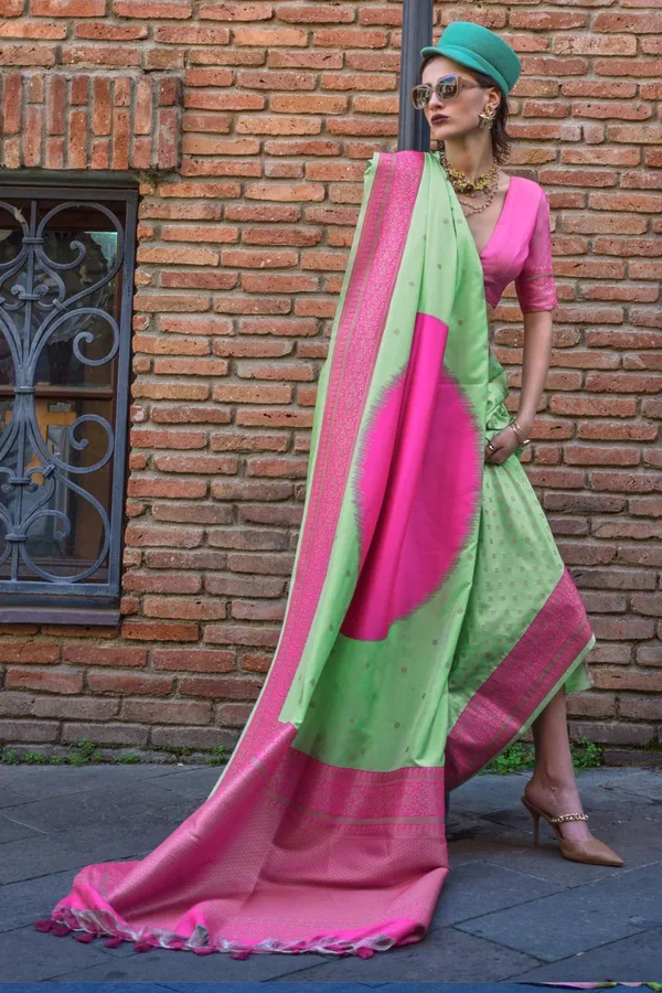 Multicolor_Premium_Soft_Silk_With_Blouse_Piece_For_Women_&_Girls