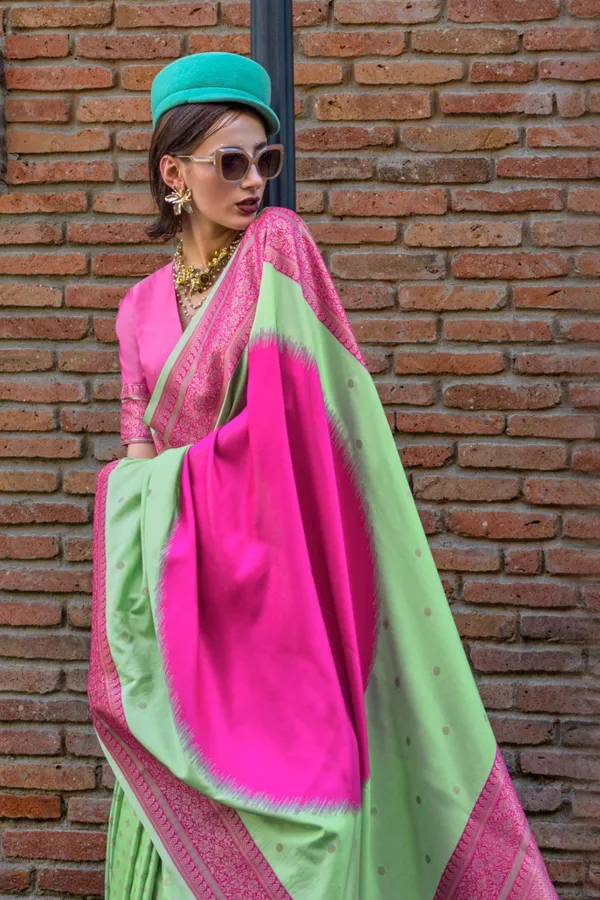 Multicolor_Premium_Soft_Silk_With_Blouse_Piece_For_Women_&_Girls