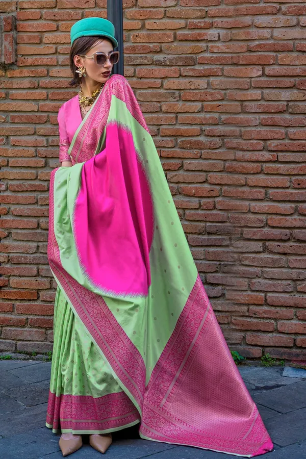Multicolor_Premium_Soft_Silk_With_Blouse_Piece_For_Women_&_Girls
