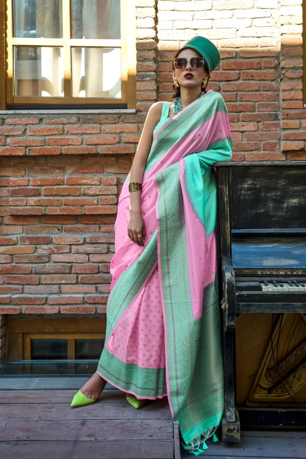 Multicolor_Premium_Soft_Silk_With_Blouse_Piece_For_Women_&_Girls