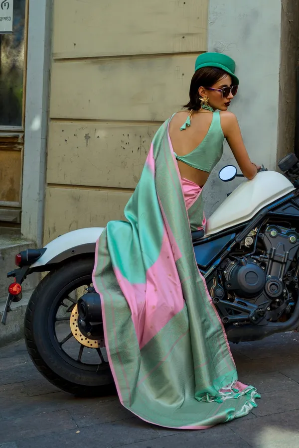 Multicolor_Premium_Soft_Silk_With_Blouse_Piece_For_Women_&_Girls